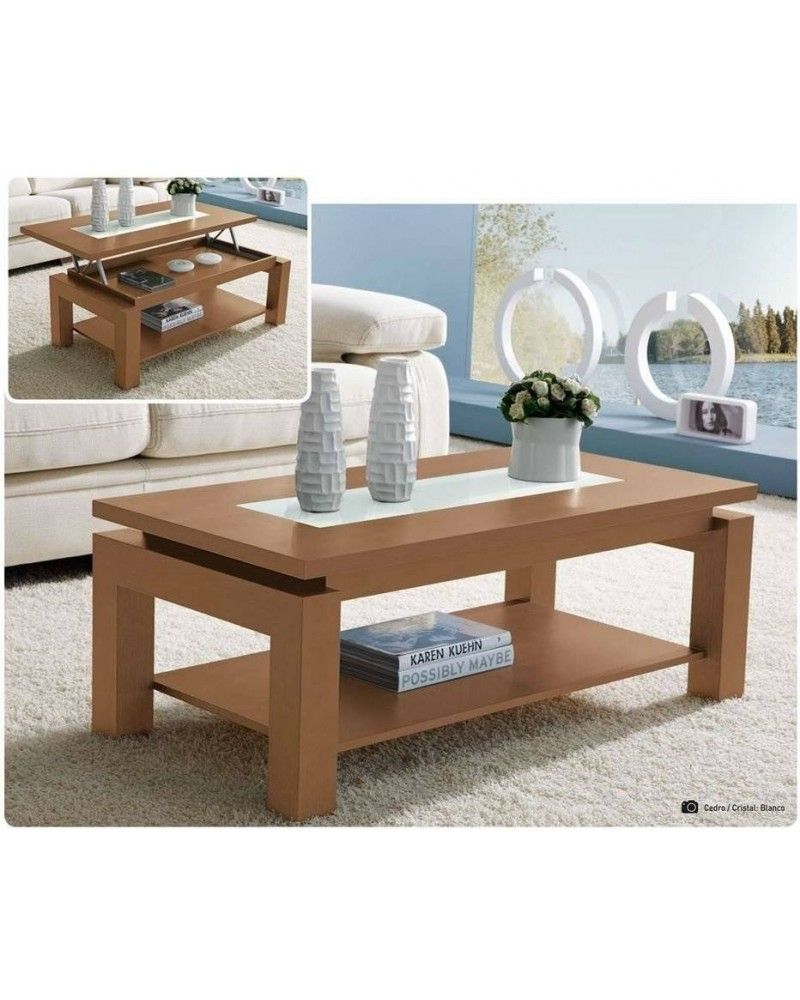 Mesa de centro moderna elevable madera 194-105 
