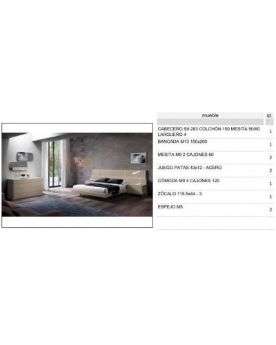 Dormitorio Matrimonio moderno 674-509 