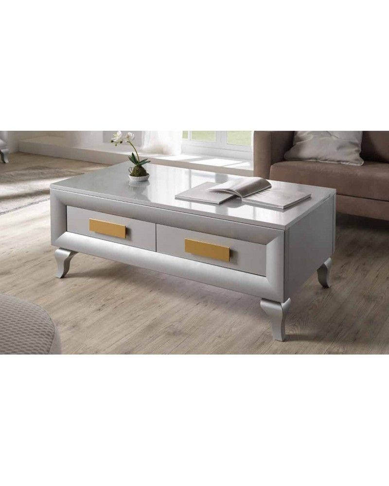 Mesa de centro moderna elevable 194-2035 Gris-Oro