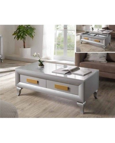 Mesa de centro moderna elevable 194-2035 Gris-Oro 