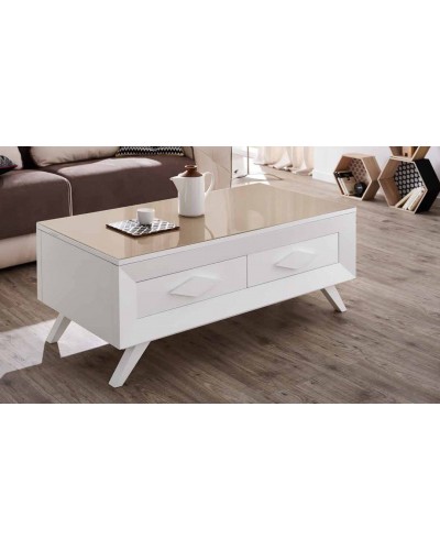 Mesa de centro moderna elevable 194-2035 Gris-Oro 