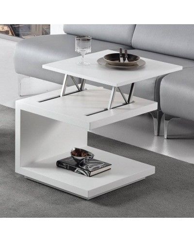Mesa rincón centro moderna elevable blanco 194-460