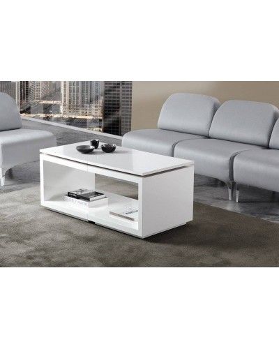 Mesa rincón centro moderna elevable blanco 194-460 