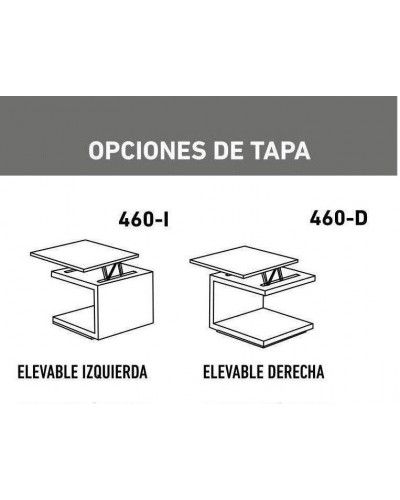 Mesa rincón centro moderna elevable blanco 194-460 