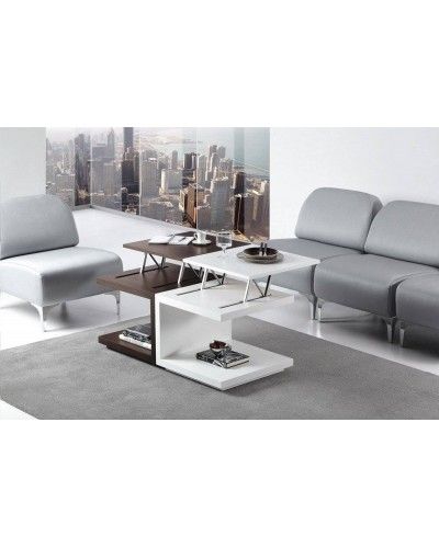 Mesa rincón centro elevable madera wengue 194-460 