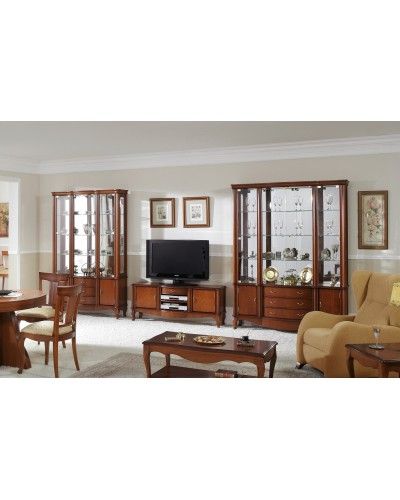 Vitrina clásica cerezo 3 puertas 194-941 