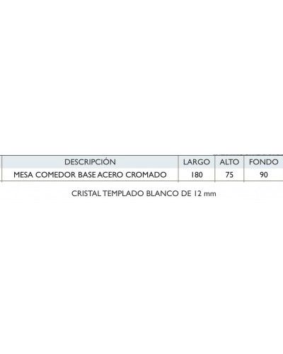 Mesa comedor acero moderna fija cristal 1362-955 