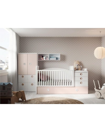 Cuna convertible dormitorio juvenil infantil  moderno 1194-M15 