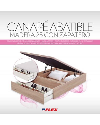 Canapé Madera Abatible 25 con Zapatero Blanco 