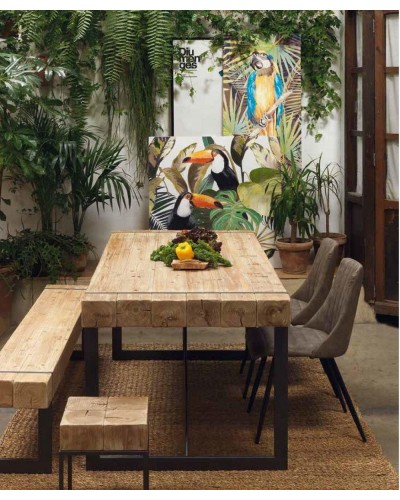Banco mesa comedor vintage colonial madera 1350-8009 