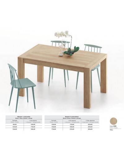 Mesa de comedor moderna 2 extensibles K02 - Baixmoduls
