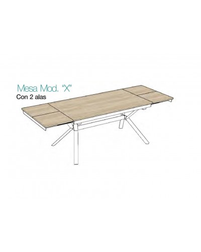 Mesa de comedor moderna 2 extensibles 301-KX1 