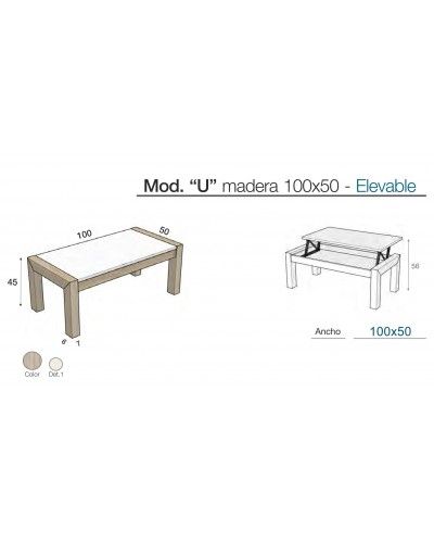 Mesa centro elevable moderna diseño 301-kU1 