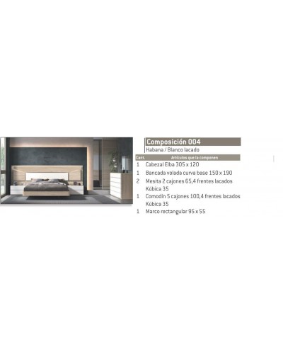 Dormitorio matrimonio moderno diseño actual 69-CO004 