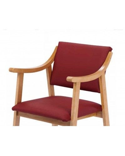 Sillon fijo tapizado y madera moderno 46-01 