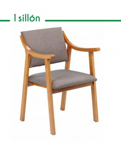 Sillon fijo tapizado y madera moderno 46-01 