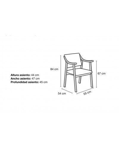 Sillon fijo tapizado y madera moderno 46-01 