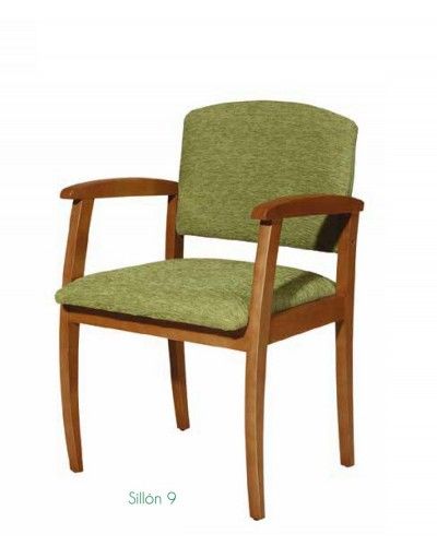 Sillon fijo tapizado madera moderno 46-09 