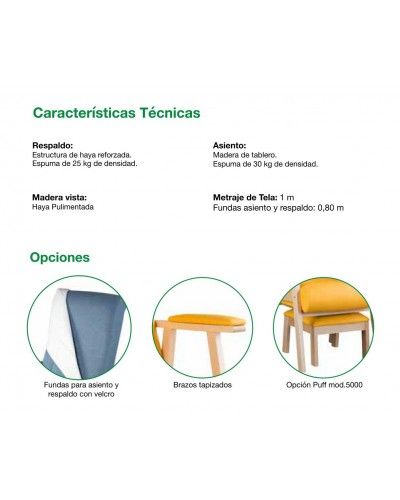Sillon fijo moderno tapizado 46-201 