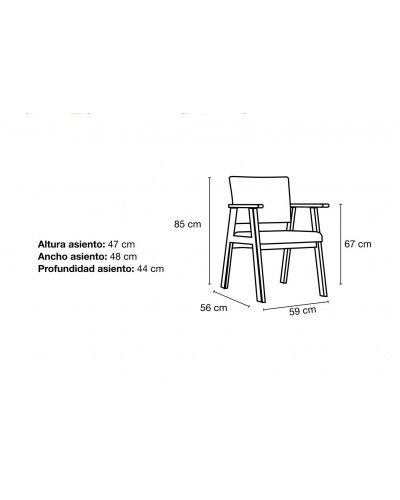 Sillon fijo moderno tapizado 46-201 