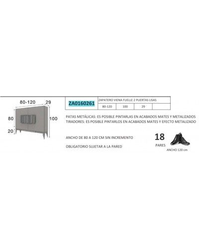 Mueble zapatero moderno lacado alta calidad 397-UN04 