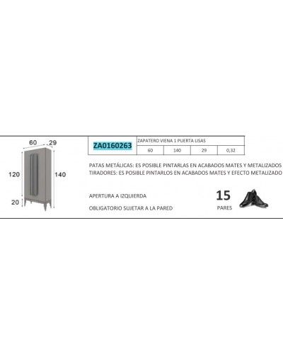 Mueble zapatero moderno lacado alta calidad 397-UN05 