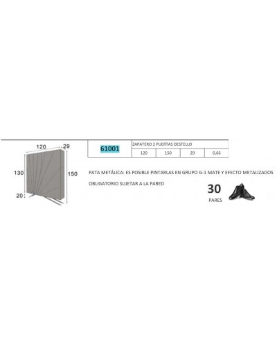 Mueble zapatero moderno lacado alta calidad 397-UN08 
