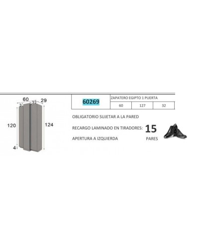 Mueble zapatero moderno lacado alta calidad 397-UN22 