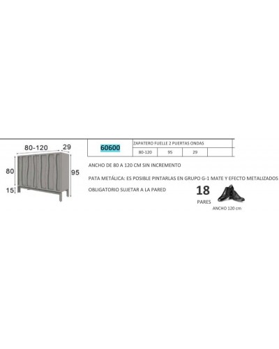Mueble zapatero moderno lacado alta calidad 397-UN46 