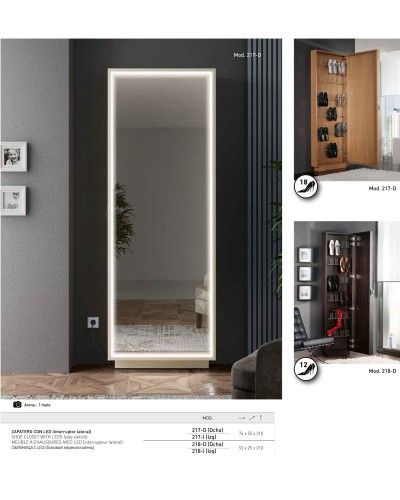 Zapatero moderno madera diseño luz led 194-217 