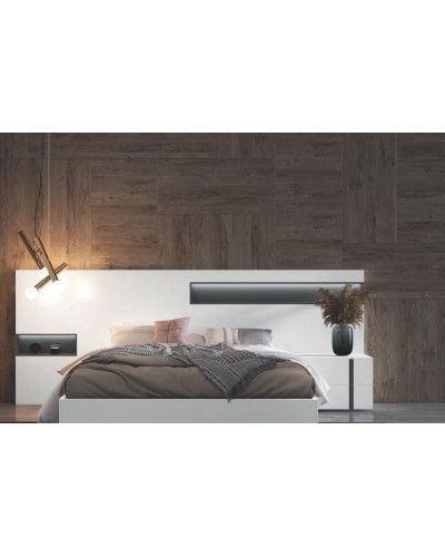 Dormitorio matrimonio moderno lacado o madera 565-NO02 