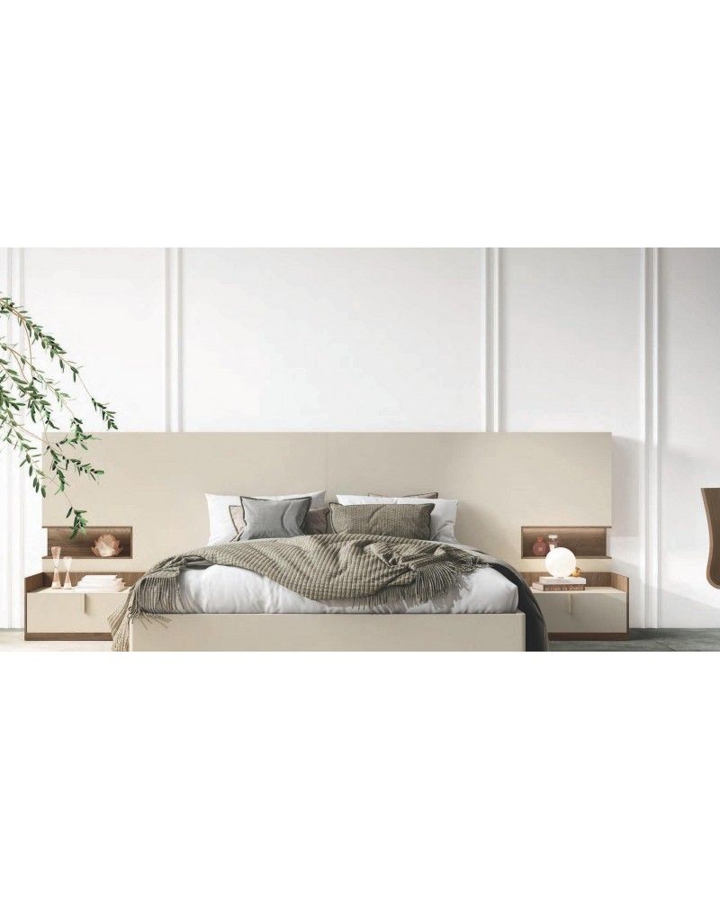 Dormitorio matrimonio moderno lacado o madera 565-NO03 
