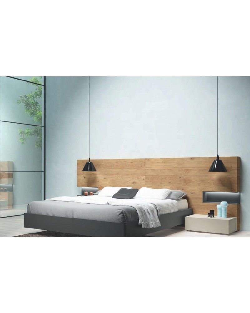 Dormitorio matrimonio moderno lacado o madera 565-NO04 