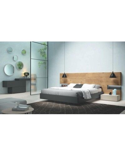 Dormitorio matrimonio moderno lacado o madera 565-NO04 