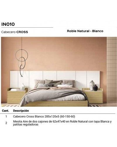 Dormitorio matrimonio moderno lacado o madera 565-NO10 