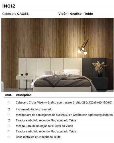 Dormitorio matrimonio moderno lacado o madera 565-NO12 
