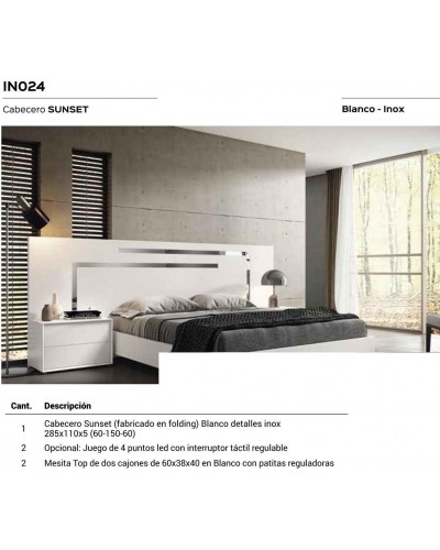 Dormitorio matrimonio moderno lacado o madera 565-NO24 