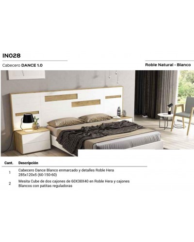 Dormitorio matrimonio moderno lacado o madera 565-NO28 