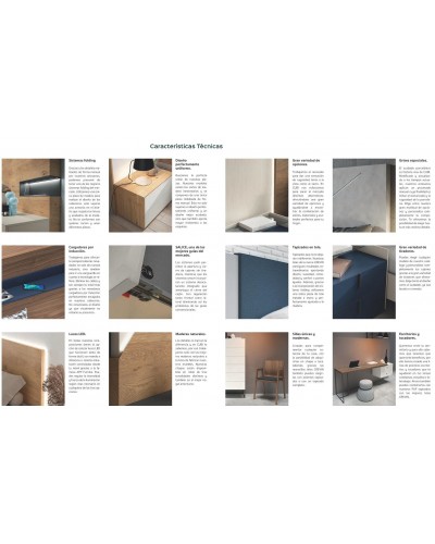 Dormitorio matrimonio moderno lacado o madera 565-NO30 