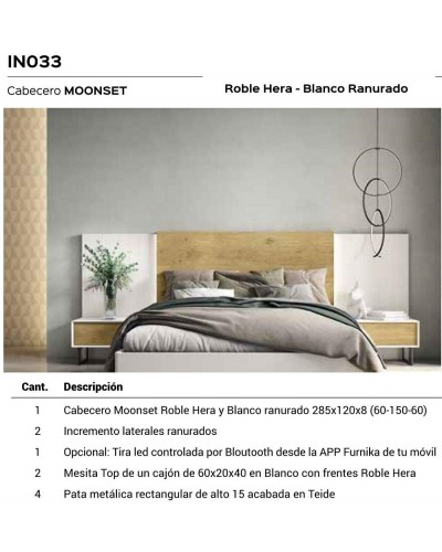 Dormitorio matrimonio moderno lacado o madera 565-NO33 