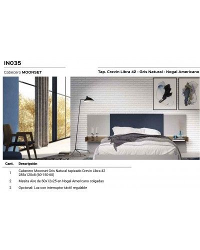 Dormitorio matrimonio moderno lacado o madera 565-NO35 