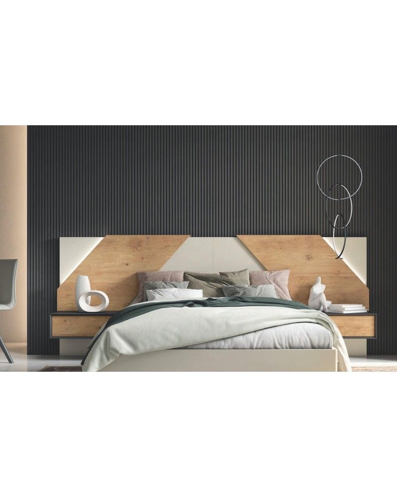 Dormitorio matrimonio moderno lacado o madera 565-NO45 