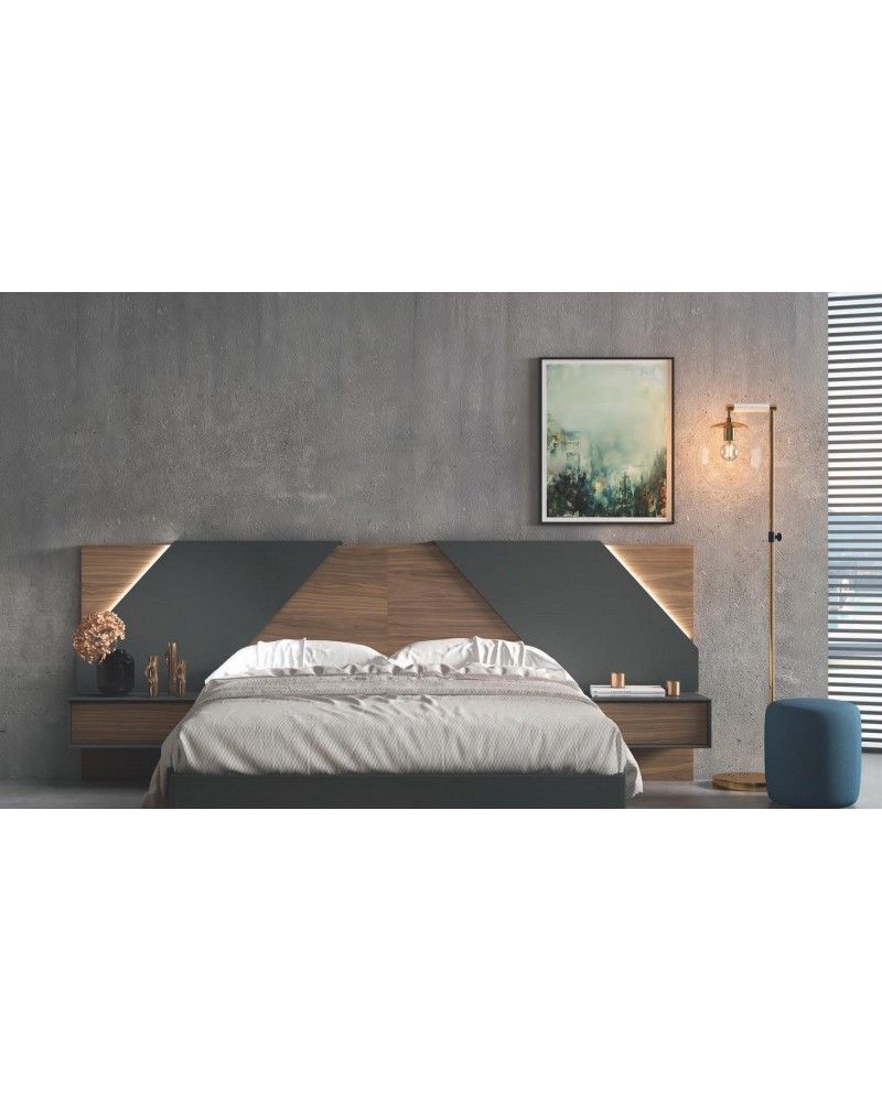 Dormitorio matrimonio moderno lacado o madera 565-NO47 