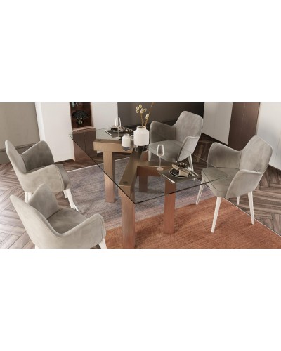 Mesa de comedor moderna diseño lacado 397-MXC08