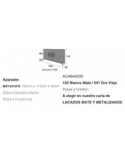 Mueble aparador moderno diseño lacado alta calidad 397-MXA07