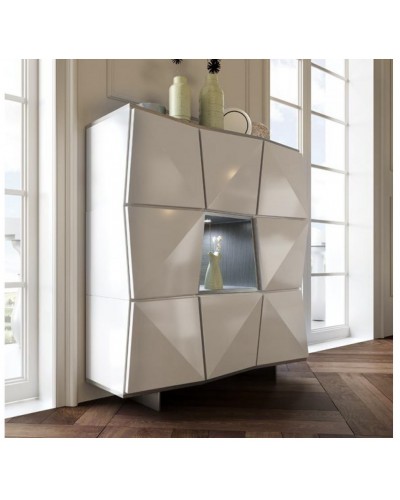 Mueble vitrina vajillero moderno diseño lacado alta calidad 397-MXV01