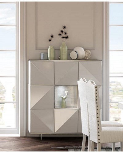 Mueble vitrina vajillero moderno diseño lacado alta calidad 397-MXV01