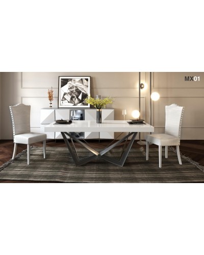 Mueble vitrina vajillero moderno diseño lacado alta calidad 397-MXV01