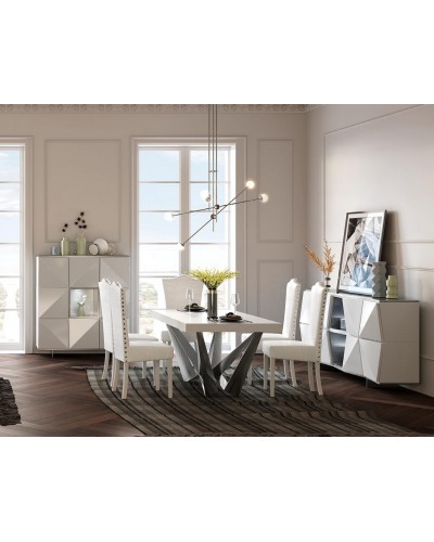 Mueble vitrina vajillero moderno diseño lacado alta calidad 397-MXV01