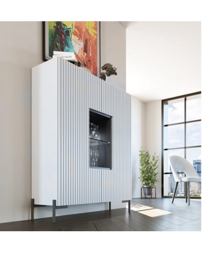 Mueble vitrina vajillero moderno diseño lacado alta calidad 397-MXV05